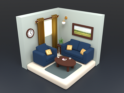 3D Living Room