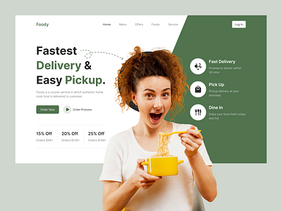 Food Delivery Website Design chef delivery app delivery service ecommerce fast delivery food food and drink food delivery homepage landing page online food delivery restaurant shipping snacks user interface web design website