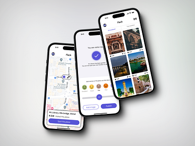 Fleck app to fetch location app design location map media mobile social ui ux