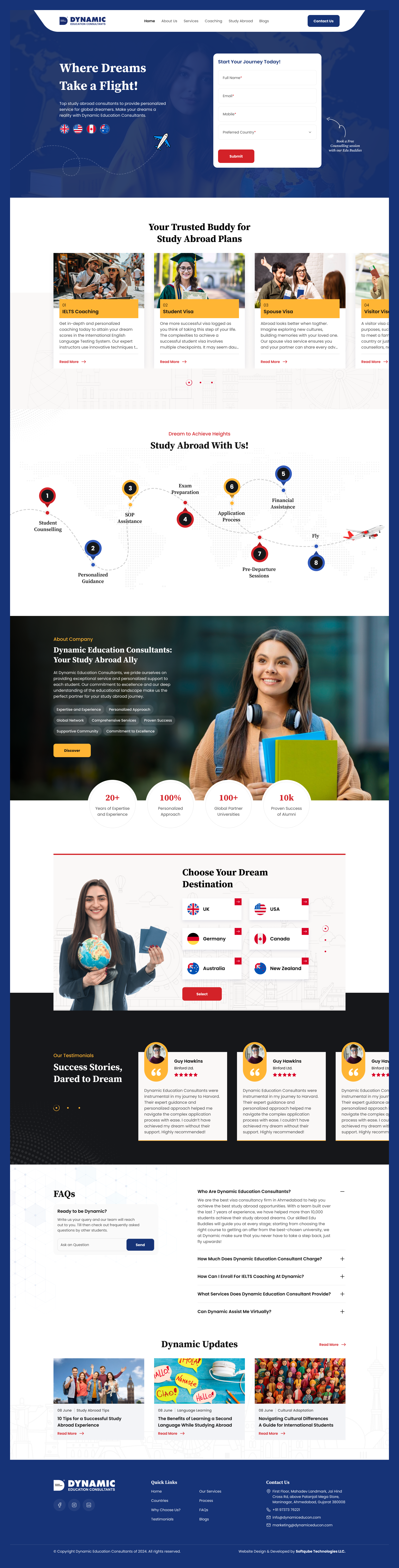 Dynamic Consultancy: Empowering Global Dreams abroad consultant creative design dynamic consulting ielts spouse visa student visa ui design ui ux visa