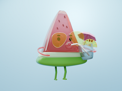 Watermelon 3D 3d branding graphic design