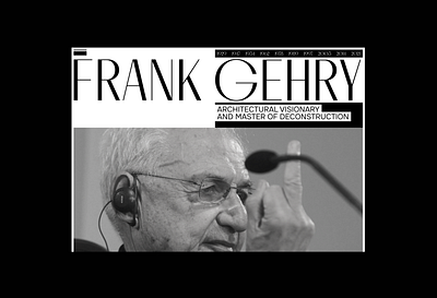 Architect Gehry Frank animation architecture website design digital architecture interactive design interactive portfolio land landing longread portfolio portfolio website responsive design typography uxui design web design website