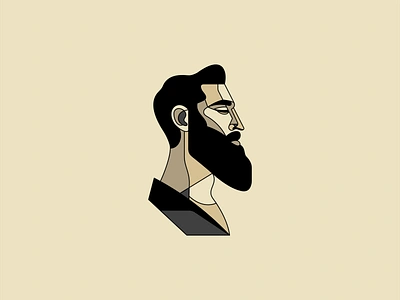 Bearded Man Logo barber beard beauty branding design emblem face fashion greek icon identity illustration lines logo man mark portrait sports symbol vector