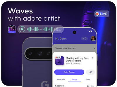 Waves app design app/application app application design product site ui ux web