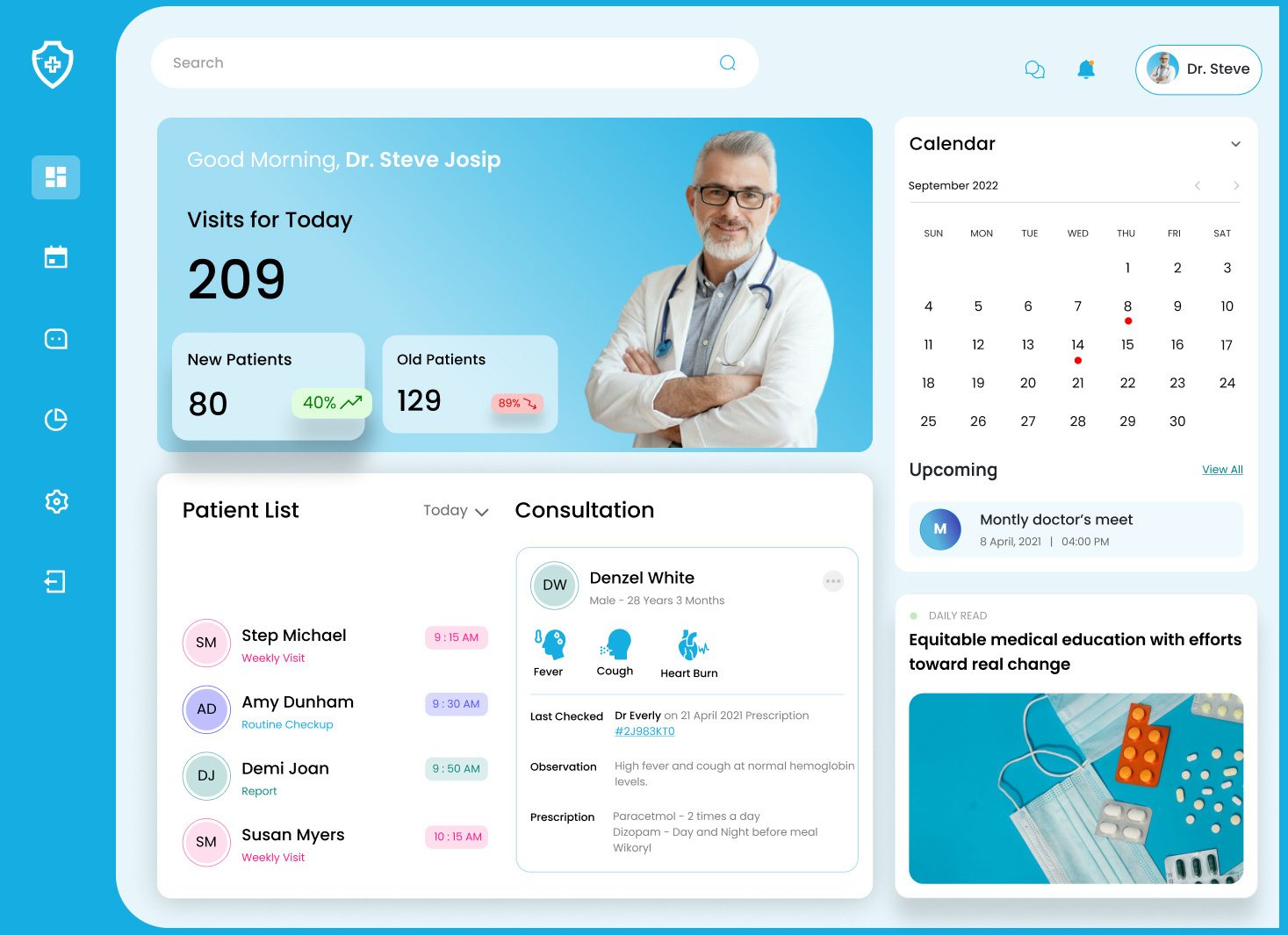 Doctor's Dashboard by Mahmuda k. on Dribbble