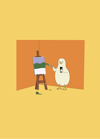 "Oops, missed the canvas again! 😂 adobeillustrator dailyart duck graphic design illustration