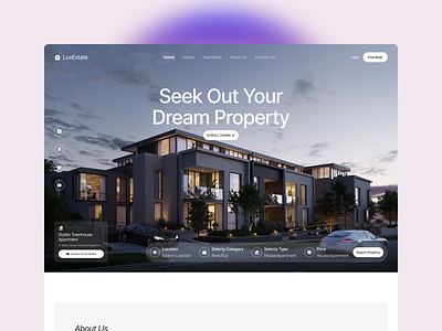 LuxEstate - Real Estate Landing Page apartment branding designer dribbble estate exploration graphic design house landing landingpage logo page real realestate trend ui uidesign uitrend uxdesign website