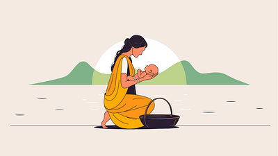 The Fate of Karna art design epic flat illustration graphic design illustration indian mythology karna kunti love mahabharata motherhood mythology poster vector