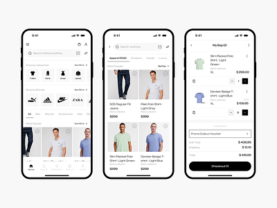 Clothing Store App Ui Design app design app ui designer e commerce figm graphicdesign ui uidesign uiux ux ux design web design