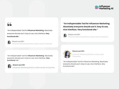 Influencer Marketing AI - Testimonial alternatives creative design designer dribbble figma interface testimonial ui uidesign uiux userexperience userinterface ux uxdesigner uxui webdesign webdesigner website websitedesign