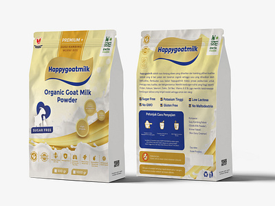 Happygoatmilk Premium+ branding design graphic design graphicdesignindonesia logo marketing packaging packagingdesigner