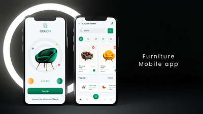 Furniture Mobile App clean layout dark mode ui e commerce ui furniture app design furniture store app home décor app interactive design interior design app light mode ui minimal ui minimalist interface mobile app inspiration mobile uiux modern furniture product carousel product listing ui responsive design shopping app ui user friendly design visual design