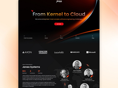 Janea landing page morden design ui website design