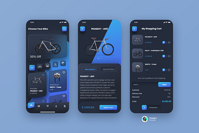 Online Bike Shopping App (Community) graphic design ui