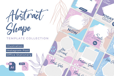 Abstract Shape Template Collection abstract ads banner branding design floral flower foliage google graphic design illustration organic outline template