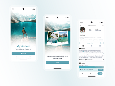 Polartern - a place to share your travel stories instagram product design social media travel travel app ui ui design uiux