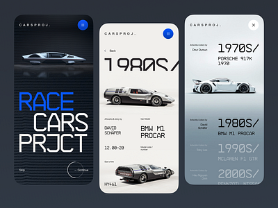 RACE CAR PROJECT app car concept design mobile ui ux