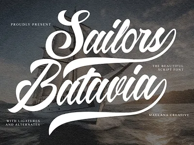 Sailors Batavia Beautiful Script Font branding font fonts graphic design logo nostalgic