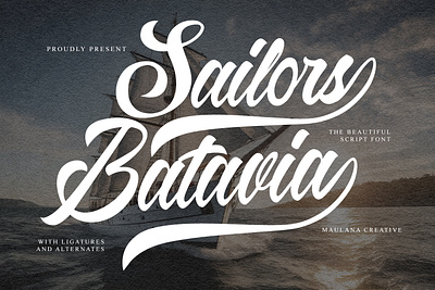 Sailors Batavia Beautiful Script Font branding font fonts graphic design logo nostalgic