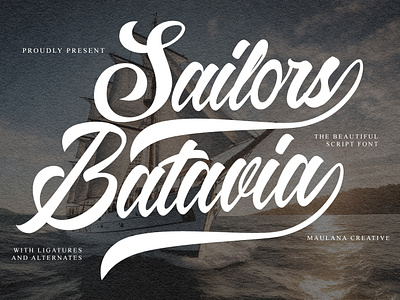 Sailors Batavia Beautiful Script Font branding font fonts graphic design logo nostalgic