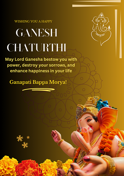 Ganesh Chaturthi: A Festival of Joy and Devotion flyer ganesh chaturthi design high quality low price