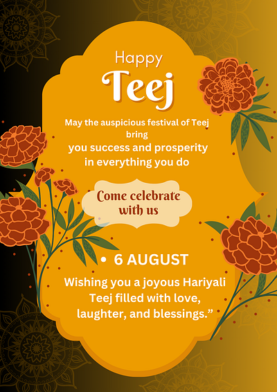 Teej Festival: Celebrate the Joy and Tradition festiveseason flyer design high quality flyer