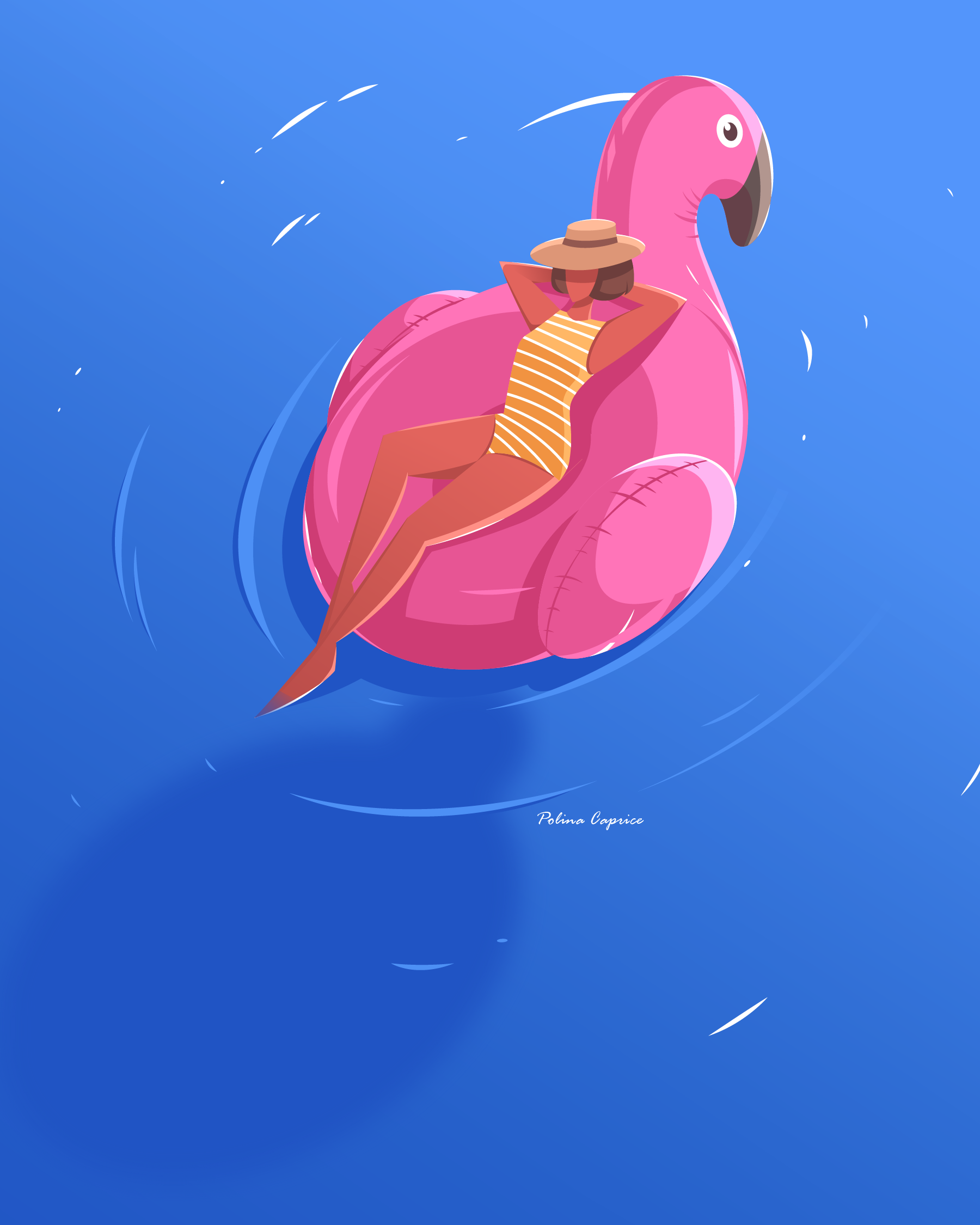 Pool day adobeillustrator artwork colorful colors design digitalart flat flatillustration illustration illustrator pink pool rubberring vector vectorart vectorillustration vectorillustrator woman