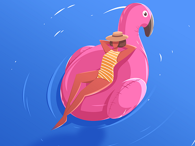 Pool day adobeillustrator artwork colorful colors design digitalart flat flatillustration illustration illustrator pink pool rubberring vector vectorart vectorillustration vectorillustrator woman