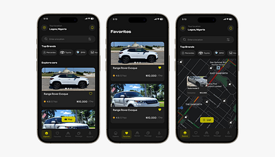 Car rental like "Turo" app appdesign car design graphic design rental car ui ux