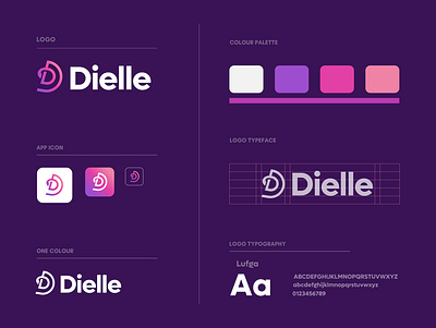 DIELLE LOGO DETAILS app branding design graphic design illustration logo typography vector