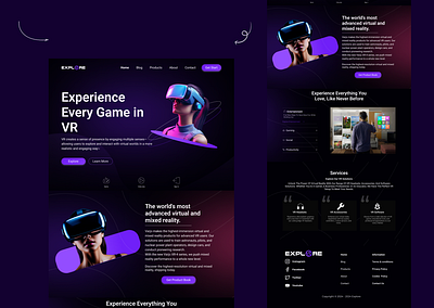 UI/UX Design for VR Technology Website design figma technology ui uiux ux vr website