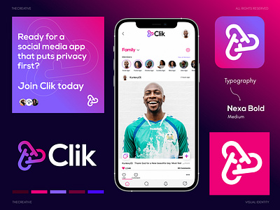 CLIK VISUAL IDENTITY app branding design graphic design illustration logo typography ui ux vector