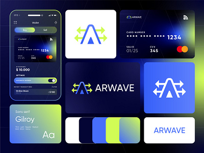 Arwave - Logo Design Concept a logo arrow blockchain brand identity branding coin creative crypto currency decentralized defi finance lettermark logo logo design logo identity logotype modern logo token web3