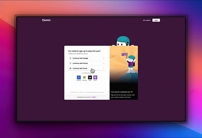 Motion Design: Delight Easter Egg on Quizizz Signup Page animation css microinteraction motion graphics ui