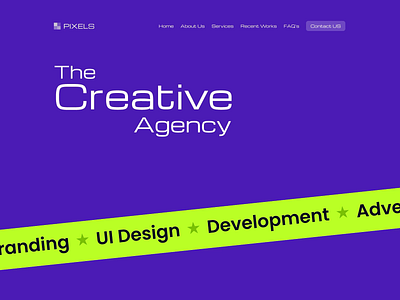 Webpage Design for Agency branding motion graphics ui