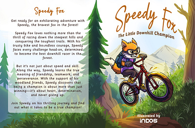 Speedy Fox bike book cartoon childrens childrens book colorful cute design downhill drawing foz illustration illustrations kidlit kids literation nature picture book sport storybook