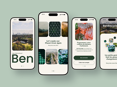 Ben Recyclage - Recycling service - Mobile App app appdesign local mobile onboarding recyclage recycling uidesign uxdesign