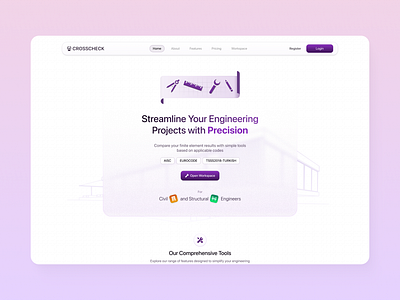 Engineering Saas Landing Page branding engineering website glassmorphism graphic design landing page minimal saas saas tool ui design ui ux design