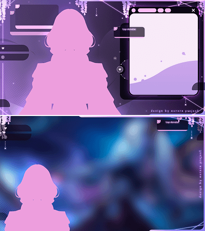 Commission overlay for virtual streamer ᰔ graphic design ui