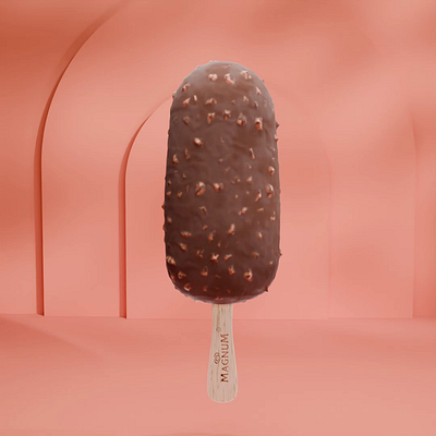 Ice Cream 3D Animation 3d animation branding chocolat cream design ice cream illustration magnum orange simulation summer ui