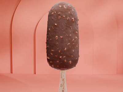 Ice Cream 3D Animation 3d animation branding chocolat cream design ice cream illustration magnum orange simulation summer ui