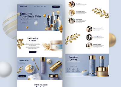 Beauty Product Landing Page beauty product landing page uiux web design