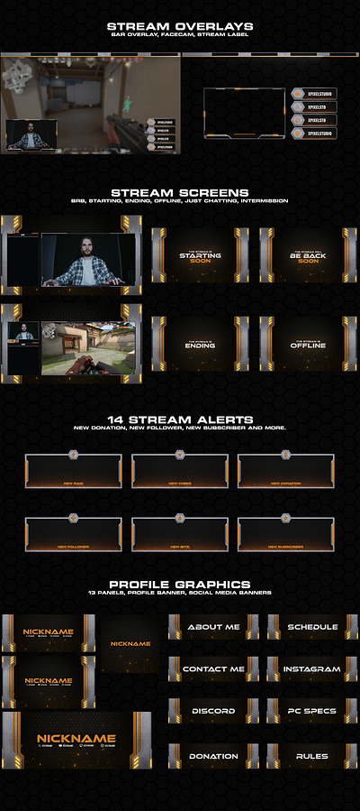 Metal Twitch Stream Overlay Package graphic design motion graphics stream overlay twitch twitch design twitch overlay