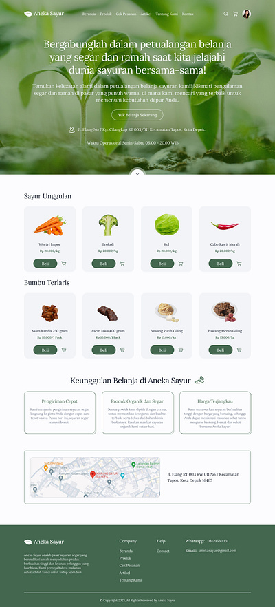 Aneka Sayur - Website Toko Sayur Organik Segar branding ui