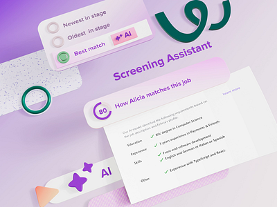 AI Screening Assistant 3d ai animation app blender motion graphics product design web design workable