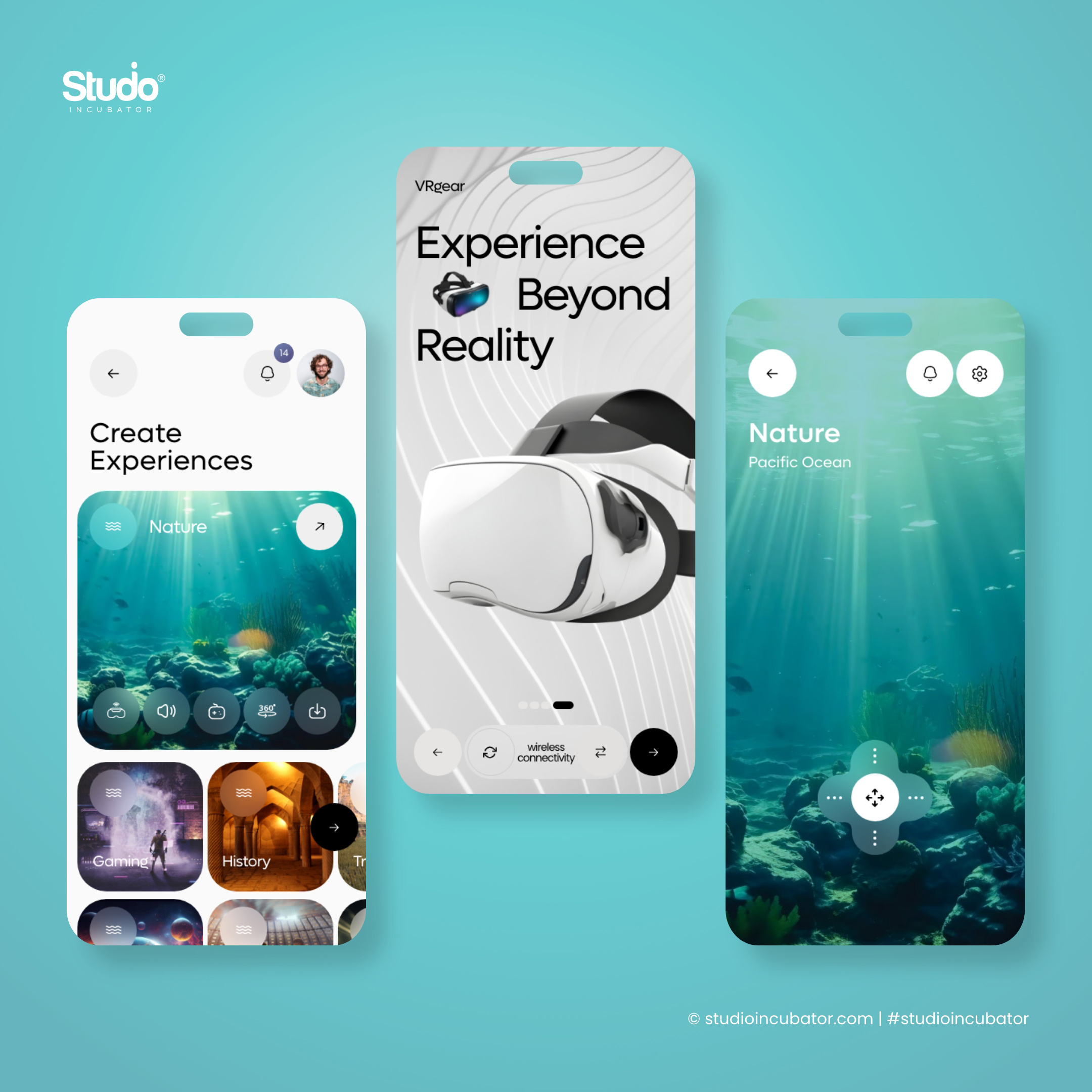 VRgear - VR Experience Design Application design logo design