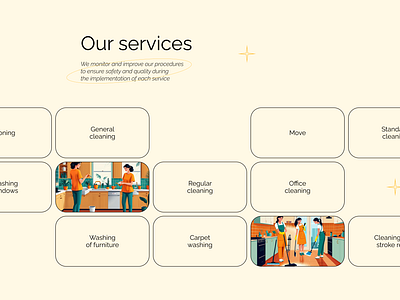 Service page clean service cleaning graphic design service ui ux web design