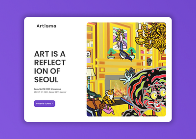 Seoul ARTS promotion landing page art landing page promotion seoul web website