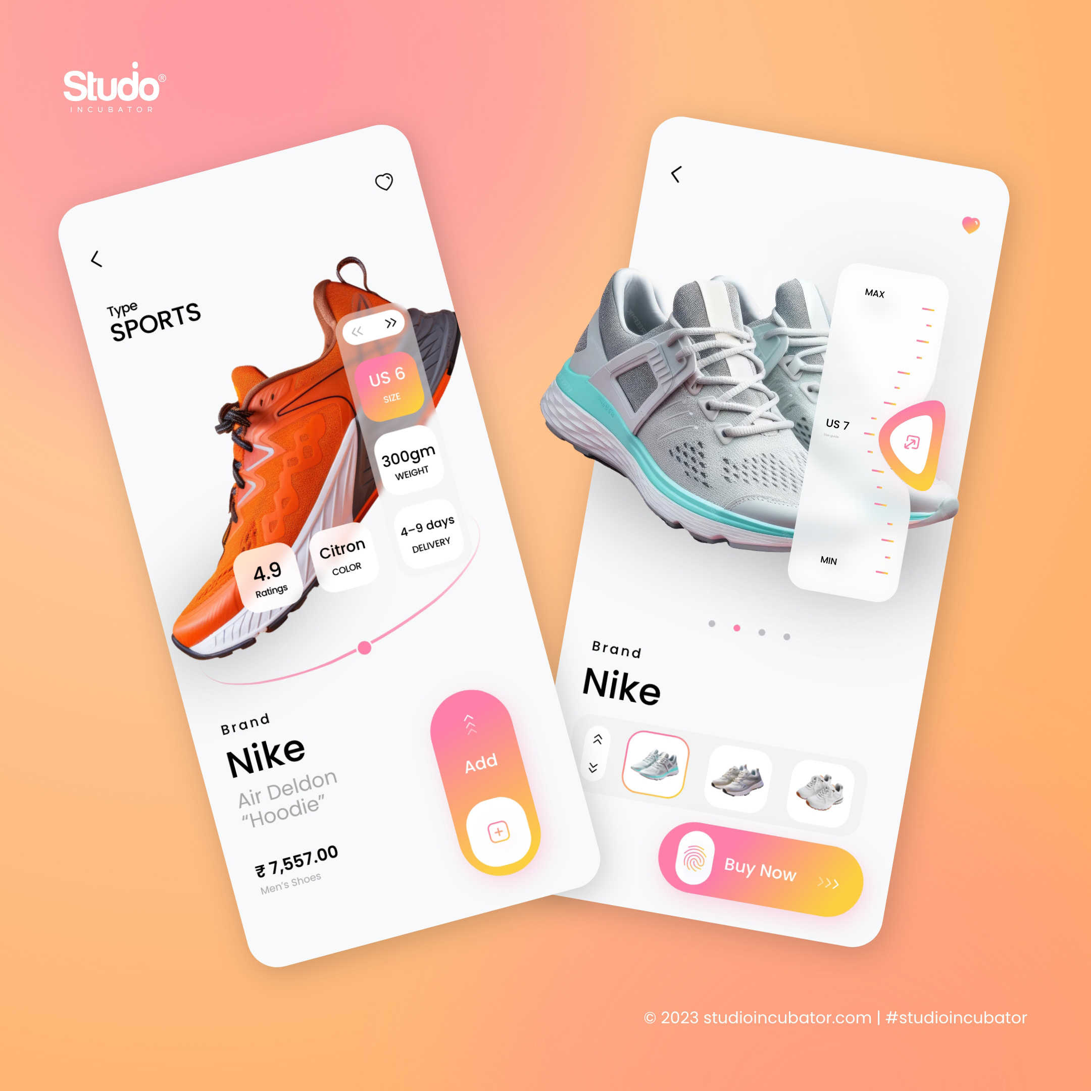 Sport Shoes Application Design, Experience Design logo design