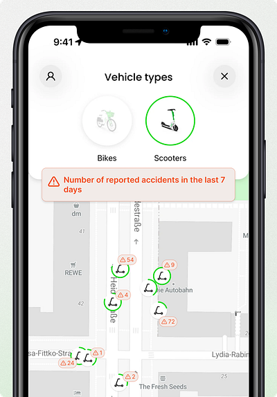 Accidents Reported on Lime Scooters app design product design product designer ui uxdesign